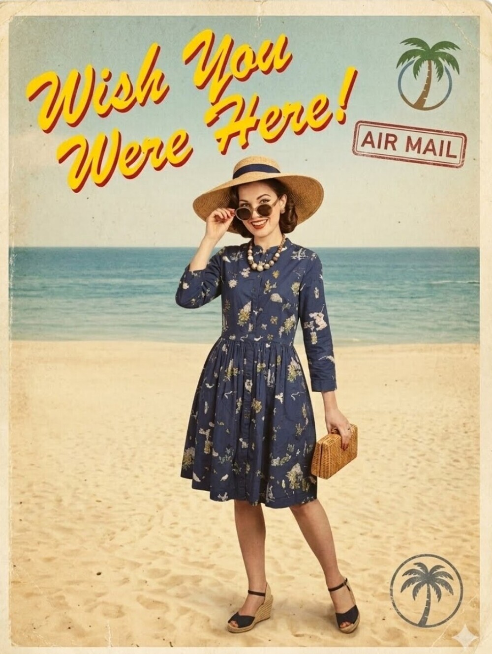 Louche London Lilia Holiday Postcard Dress, VGUC, Size 4